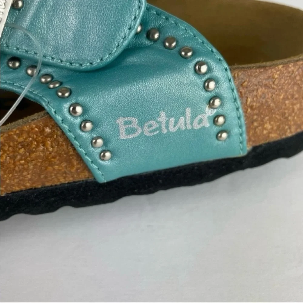 Birkenstock Betula Lambada Turquoise Teal Mermaid Crystal Studded Sandals EUC - Picture 10 of 14